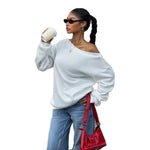 Women's Relaxed Off-Shoulder Pullover Sweater