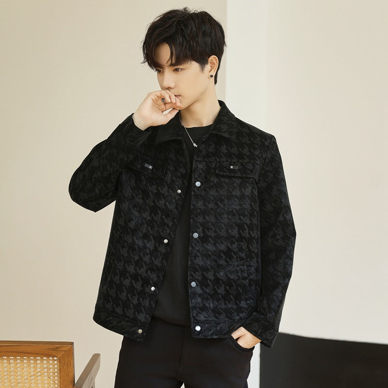 Men's Quilted PU Leather Jacket