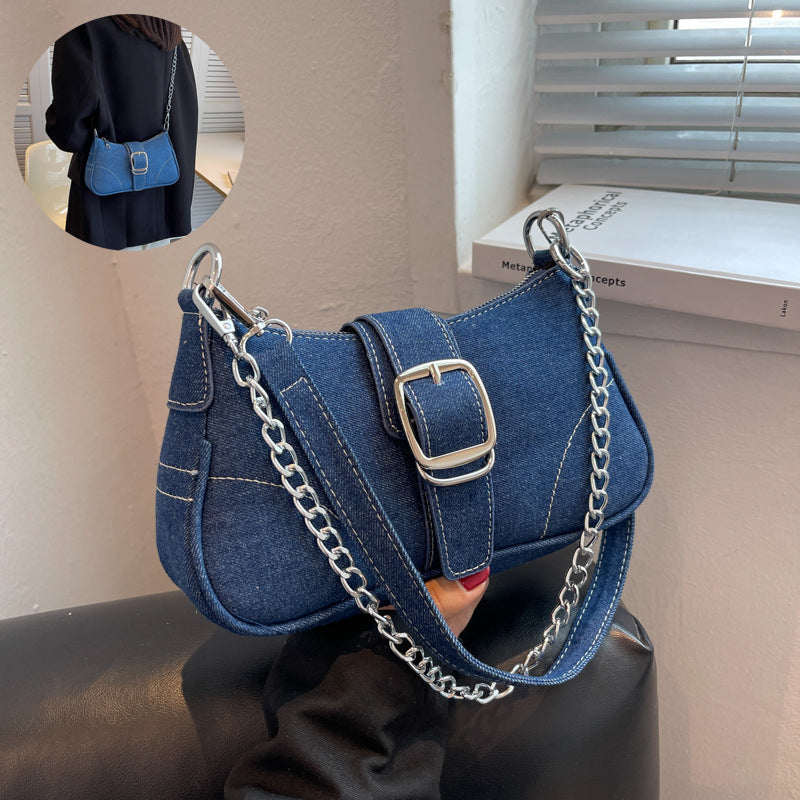 Denim Canvas Shoulder Bag