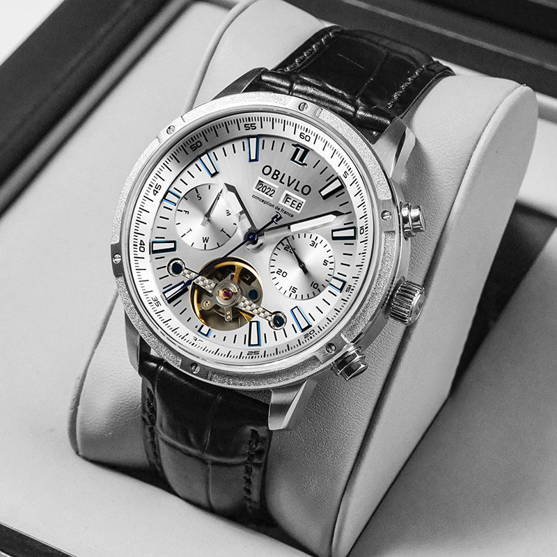 Men's Openwork Multifunction Watch