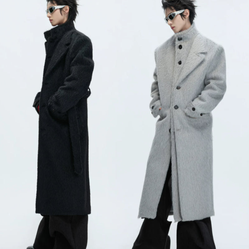 Men's Cotton-Wool Blend Long Trench Coat