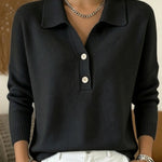 Women's Relaxed Polo Collar Knit Sweater - image 11