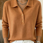 Women's Relaxed Polo Collar Knit Sweater - image 9