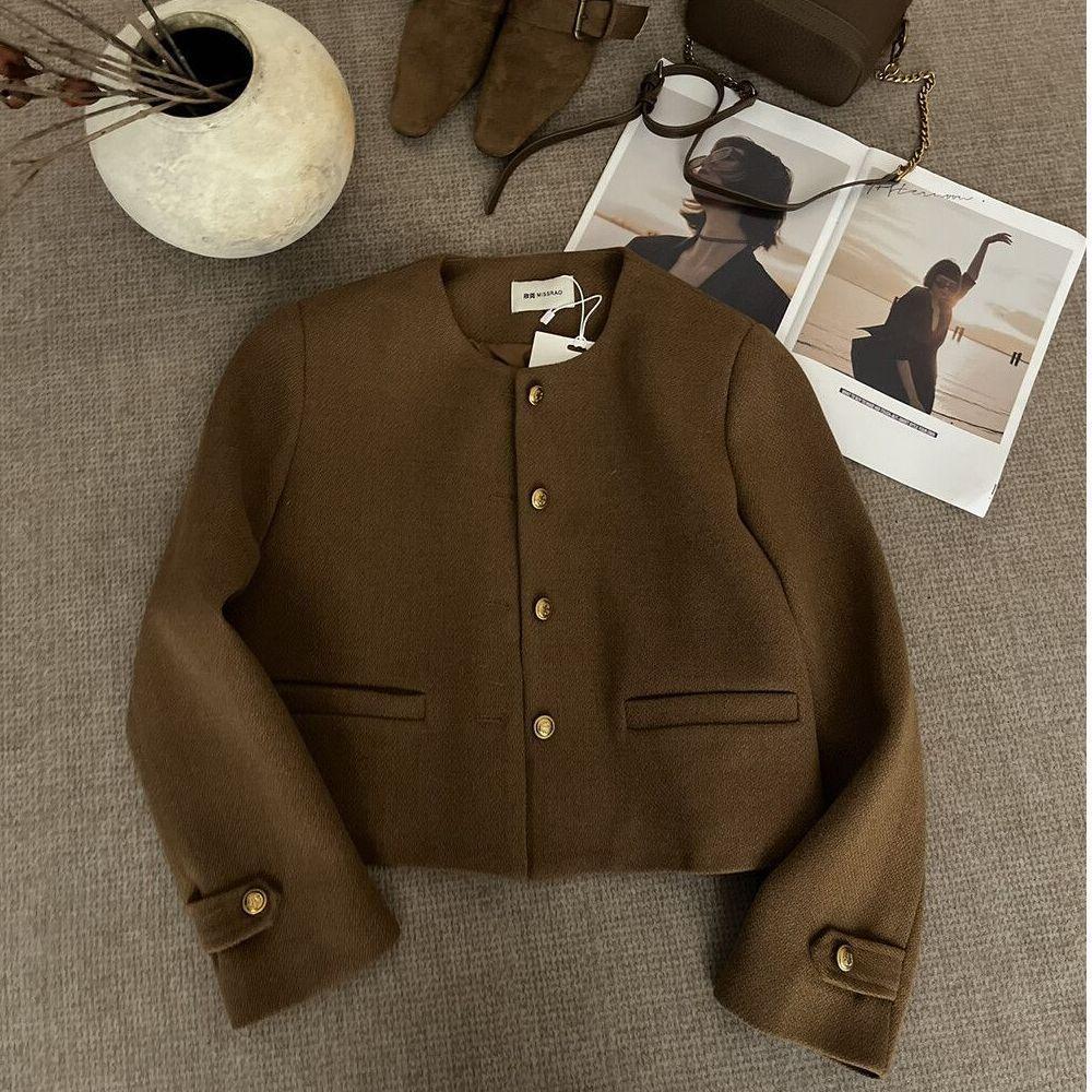Women's Chestnut Relaxed-Fit Casual Jacket