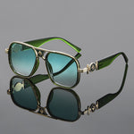 Unisex Square Horse-Detail Sunglasses