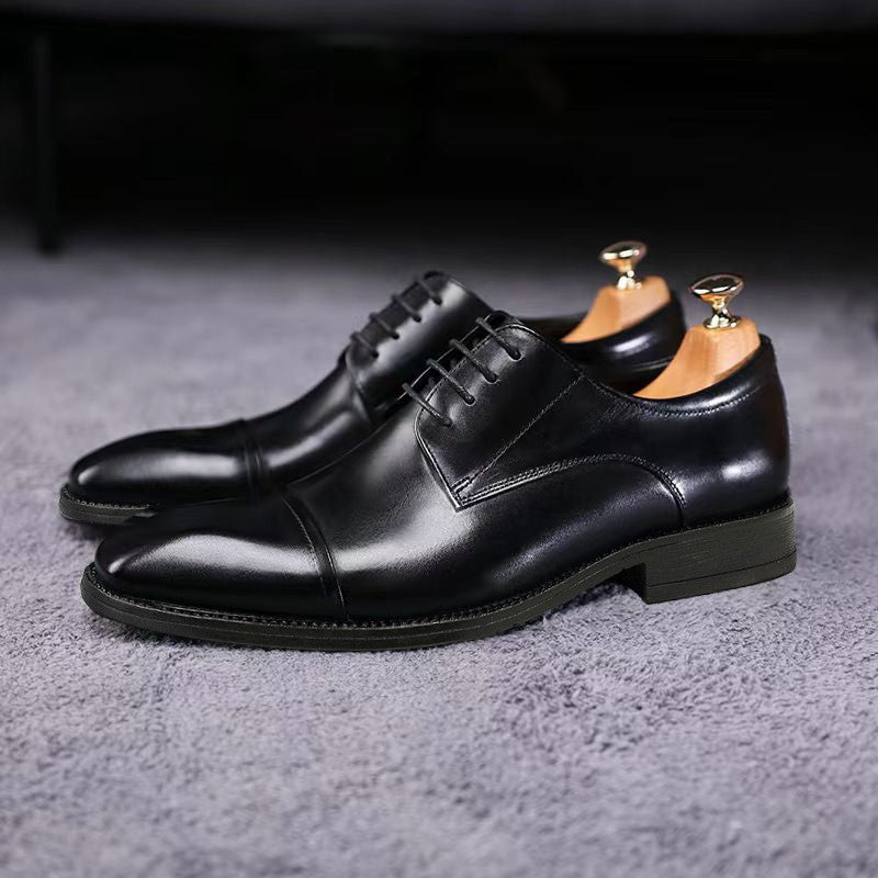 Men's Square-Toe Leather Casual Shoes
