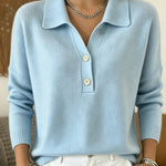 Women's Relaxed Polo Collar Knit Sweater - image 10