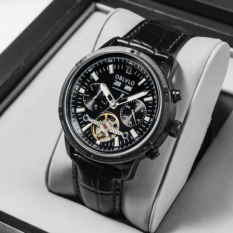 Men's Openwork Multifunction Watch