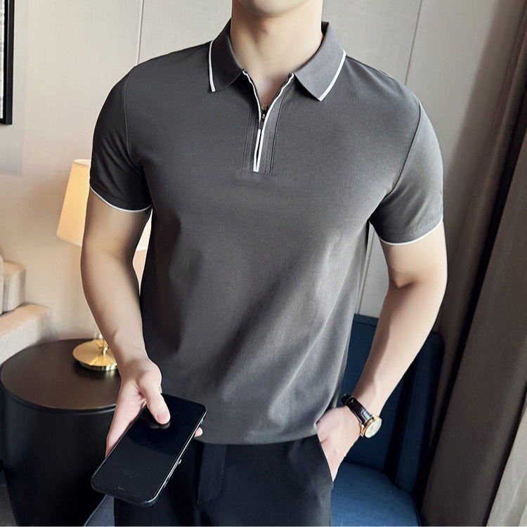 Men's Cotton-Blend Short-Sleeve Polo Shirt