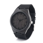Men's Bamboo and Leather Watch