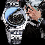 Men's Large-Dial Openwork Mechanical Watch