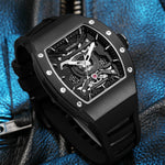 Men's Casual Mechanical Watch with Silicone Strap