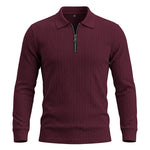 Men's Long-Sleeve Zip-Up Polo Shirt