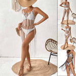 Beaded Spaghetti-Strap Beach Cover-Up Dress